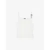 The Kooples Womens Ecru Buckle-embellished Slim-fit Stretch-cotton Vest