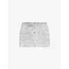 The Kooples Womens Button-down Straight-cut Mid-rise Woven Mini Skirt Silver In Silver