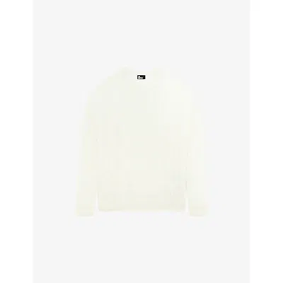 The Kooples Womens Ecru Cable-knitted Wool-blend Jumper In Nude