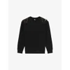 The Kooples Womens Black Washed Chain-embellished Relaxed-fit Cotton Sweatshirt In Black