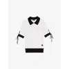 The Kooples Womens Contrast-collar Bow-trim Wool Jumper Black-ecru In Black-ecru