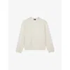 Shop The Kooples Womens Ecru Crewneck Loose-fit Wool-blend Knitted Jumper