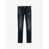 The Kooples Womens Blue Electric Faded-wash Straight-leg Mid-rise Stretch-denim Jeans In Blue Electric