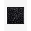 The Kooples Womens Feather-print Wool And Silk-blend Scarf Black Whit In Black White
