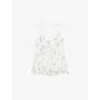 The Kooples Womens White / Sky Blue Floral-print Ruffle-trim Woven Cami Top In White