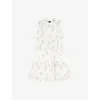 The Kooples Womens White / Sky Blue Floral-print Tie-up Woven Mini Dress In Multi