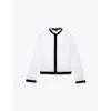 The Kooples Womens Frilled-collar Contrast-trim Lace Shirt Ecru In Ecru