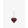 The Kooples Womens Bordeaux Heart Bag Charm In Burgundy