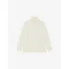 The Kooples Womens Ecru High-neck Relaxed-fit Cashmere-blend Jumper Xs In White
