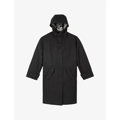 The Kooples Womens  Hooded Regular-fit Shell Parka In Black