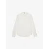 The Kooples Womens Lace-panel Patch-pocket Silk Shirt Ecru In Ecru