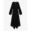 The Kooples Glam Pleated Belted Maxi Dress In Black