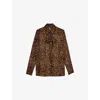 The Kooples Womens Leopard-print Long-sleeve Satin Shirt In Leopard