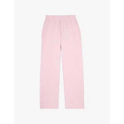 The Kooples Womens Lila Logo-patch Elasticated-waist Cotton Jogging Bottoms