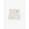The Kooples Womens Logo Pleated Cotton-wool Blend Mini Skirt Ecru In Ecru