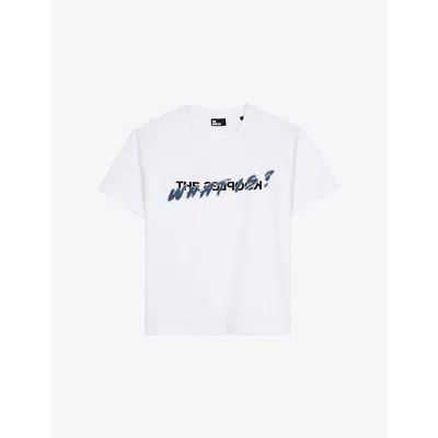 The Kooples Womens White Logo-print Short-sleeve Cotton T-shirt