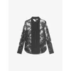 The Kooples Womens Black Long-sleeved Floral Lace Shirt In Black