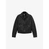 The Kooples Womens Black Notched-collar Flap-pocket Leather Jacket In Black
