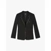 THE KOOPLES WOMENS THE KOOPLES NOTCHED-LAPELS EMBROIDERED-MOTIF WOOL-BLEND JACKET