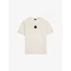 The Kooples Womens Ecru Oversized Brand-embroidered Cotton-jersey T-shirt