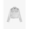 The Kooples Womens Patch-pocket Regular-fit Metallic Woven Jacket Silver In Silver