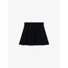 The Kooples Womens Navy Pleated Cotton Mini Skirt In Blue