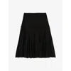 The Kooples Short Black Pleated Skirt In Black
