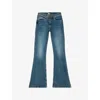 The Kooples Womens Vintage Blue Regular-fit Flared-leg Mid-rise Stretch-denim Jeans