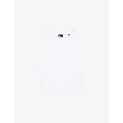 The Kooples Womens White Ribbed Racerback Stretch-cotton Top