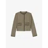 THE KOOPLES WOMENS BLACK / GOLD ROUND-NECK METALLIC-WEAVE TWEED JACKET