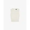 The Kooples Womens White Round-neck Slim-fit Sleeveless Knitted Top Xs