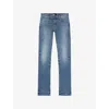The Kooples Womens Baby Blue Slim-fit Mid-rise Long Stretch-denim Jeans In Blue