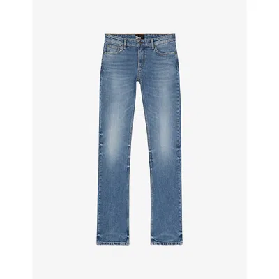 The Kooples Womens Baby Blue Slim-fit Mid-rise Long Stretch-denim Jeans