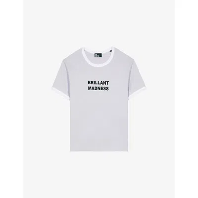 The Kooples Womens Light Purple Slogan-print Cotton-jersey T-shirt Xs In White