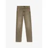 The Kooples Womens Olive Straight-leg Slim-fit Mid-rise Denim Jeans