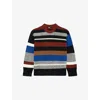 The Kooples Womens Multicolor Striped Relaxed-fit Wool-blend Jumper Xs In Multi