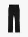 The Kooples Tailored Slim-fit Mid-rise Wool Trousers In Bla01
