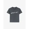 The Kooples Womens  What Is Washed Cotton-jersey T-shirt In Black Washed
