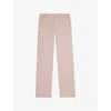 The Kooples Womens Pink Wide-leg Mid-rise Cotton Trousers