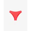 The Kooples Womens  X Luz Noor Mid-rise Textured Bikini Bottoms In Red