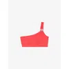 The Kooples Womens  X Luz Victoria Asymmetrical Textured Bikini Top In Red