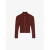 The Kooples Womens Zipped Slim-fit Stretch Wool-blend Cardigan Red Brique In Red