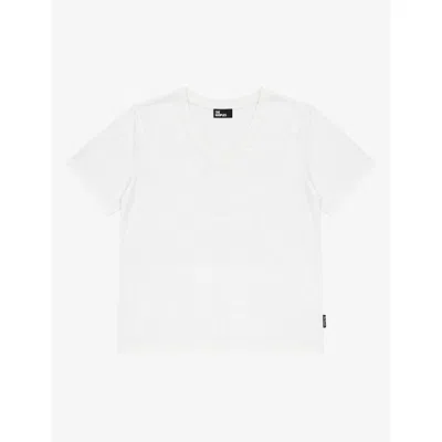 The Kooples Womens V-neck Short-sleeve Cotton T-shirt White