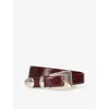 The Kooples Womens Bordeaux Western-buckle Leather Belt In Brown