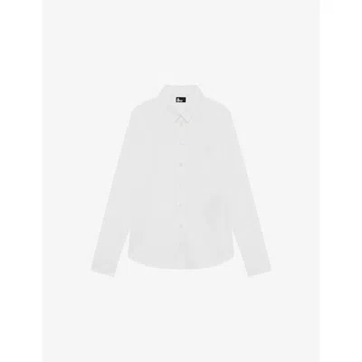 The Kooples Womens Collared Long-sleeve Cotton Shirt White