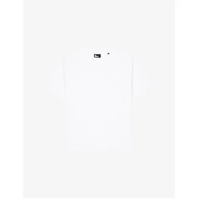 The Kooples Womens  Round-neck Relaxed-fit Cotton-blend T-shirt In White