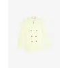 The Kooples Womens Double-breasted Cotton Blazer Yellow In Yellow
