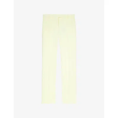 The Kooples Womens Yellow Regular-fit Straight-leg Cotton Trousers
