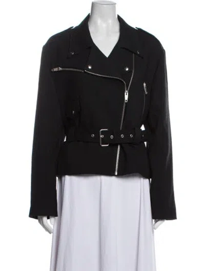 Pre-owned The Kooples Wool Biker Jacket In Black