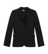 The Kooples Womens Bla01 Notched-lapel Stretch-woven Blazer In Black